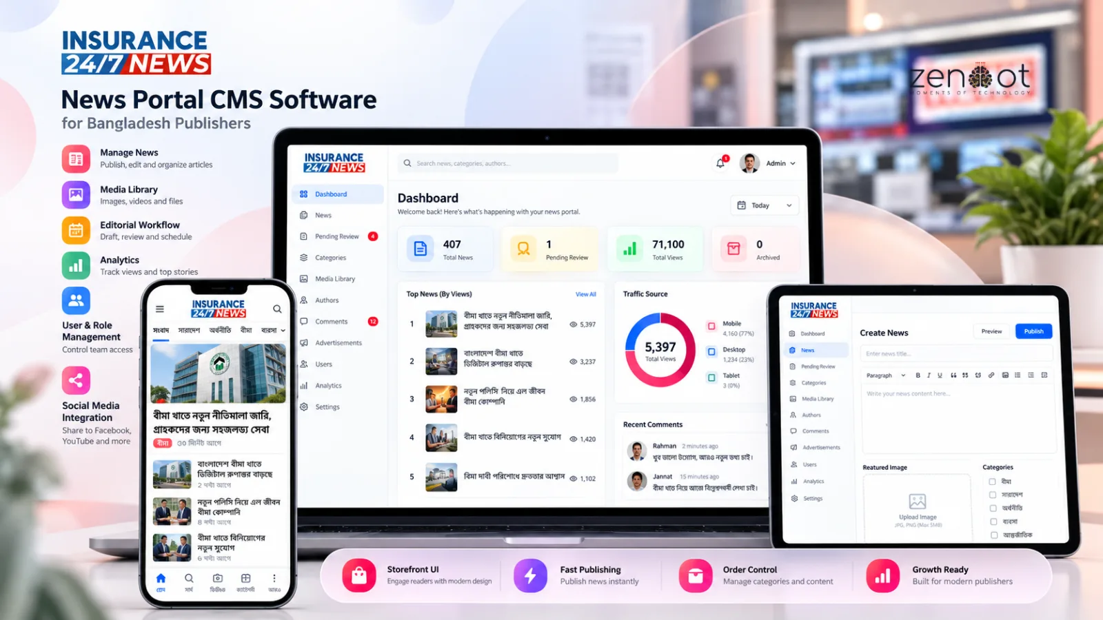 News Paper - news portal cms software software dashboard