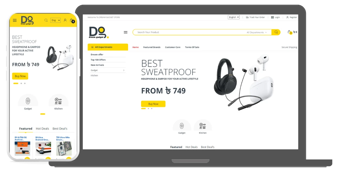 Dream Gadget (Ecommerce WIht Facebook Pixel & Googel Tag)